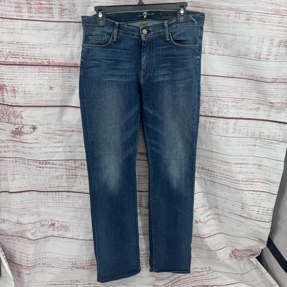 7 For All Mankind The Skinny Bootcut Jeans Blue Medium Wash Denim Size 32